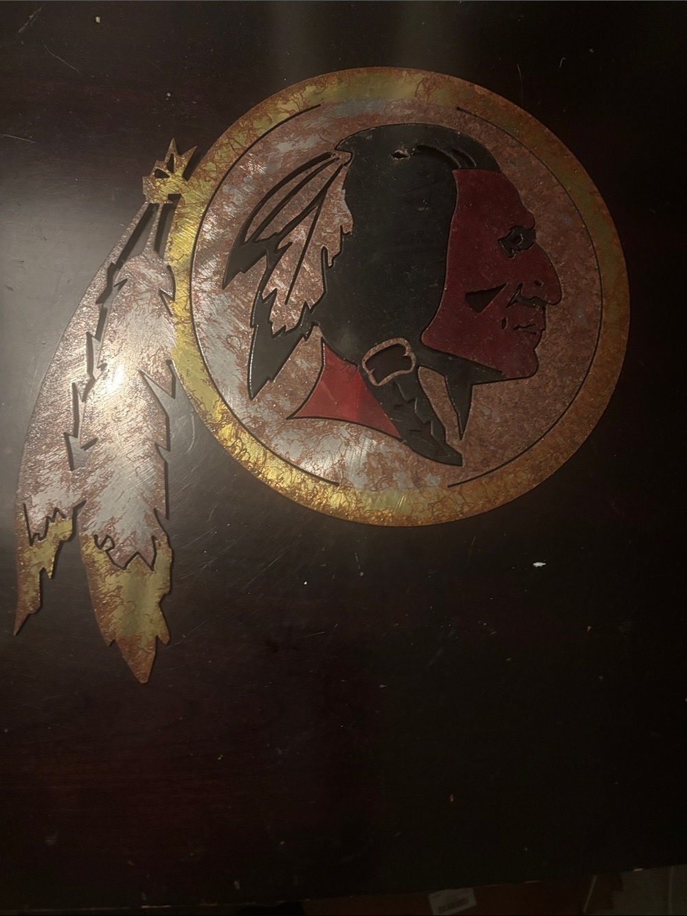 Rustic Metal Wall Art Washington Redskins Logo Commanders Indian